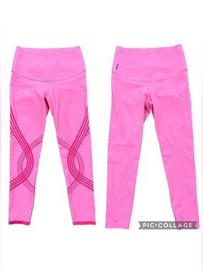 Fanka Body Sculpt 7/8 Leggings Reversible Wear Sugar Pink Size Small Compression